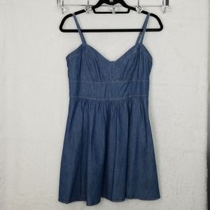 ❤ Express Spaghetti Strap Denim Dress Size M UEC